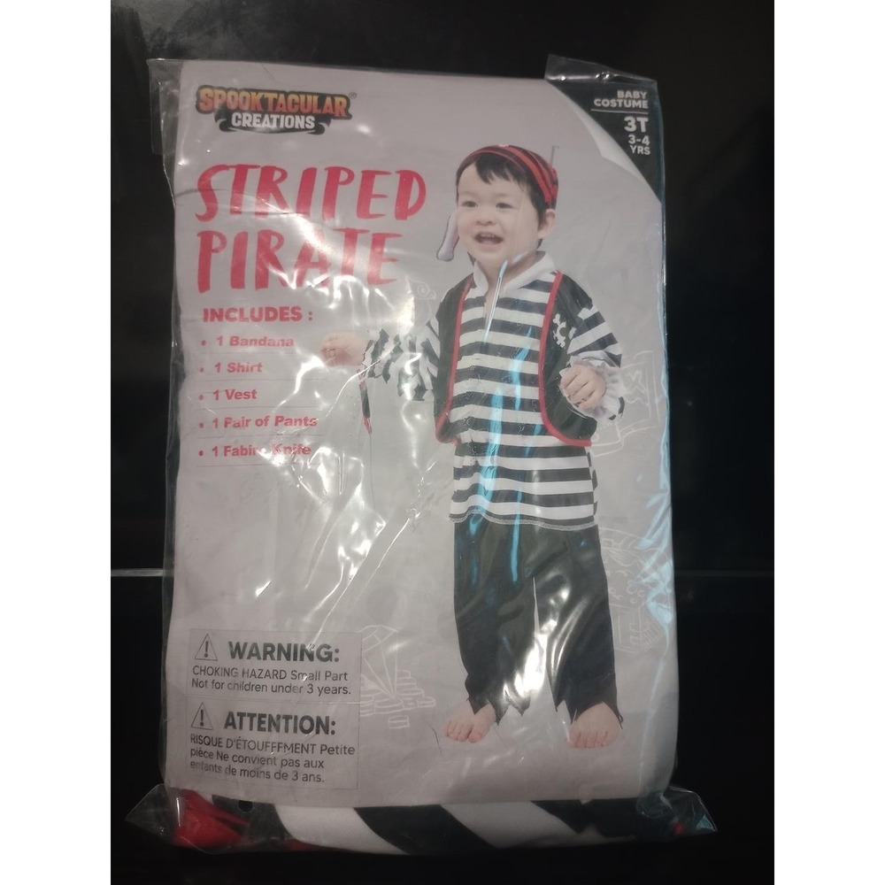 Spooktacular Creations Striped Pirate Costume Toddler 3T 3-4 Years New